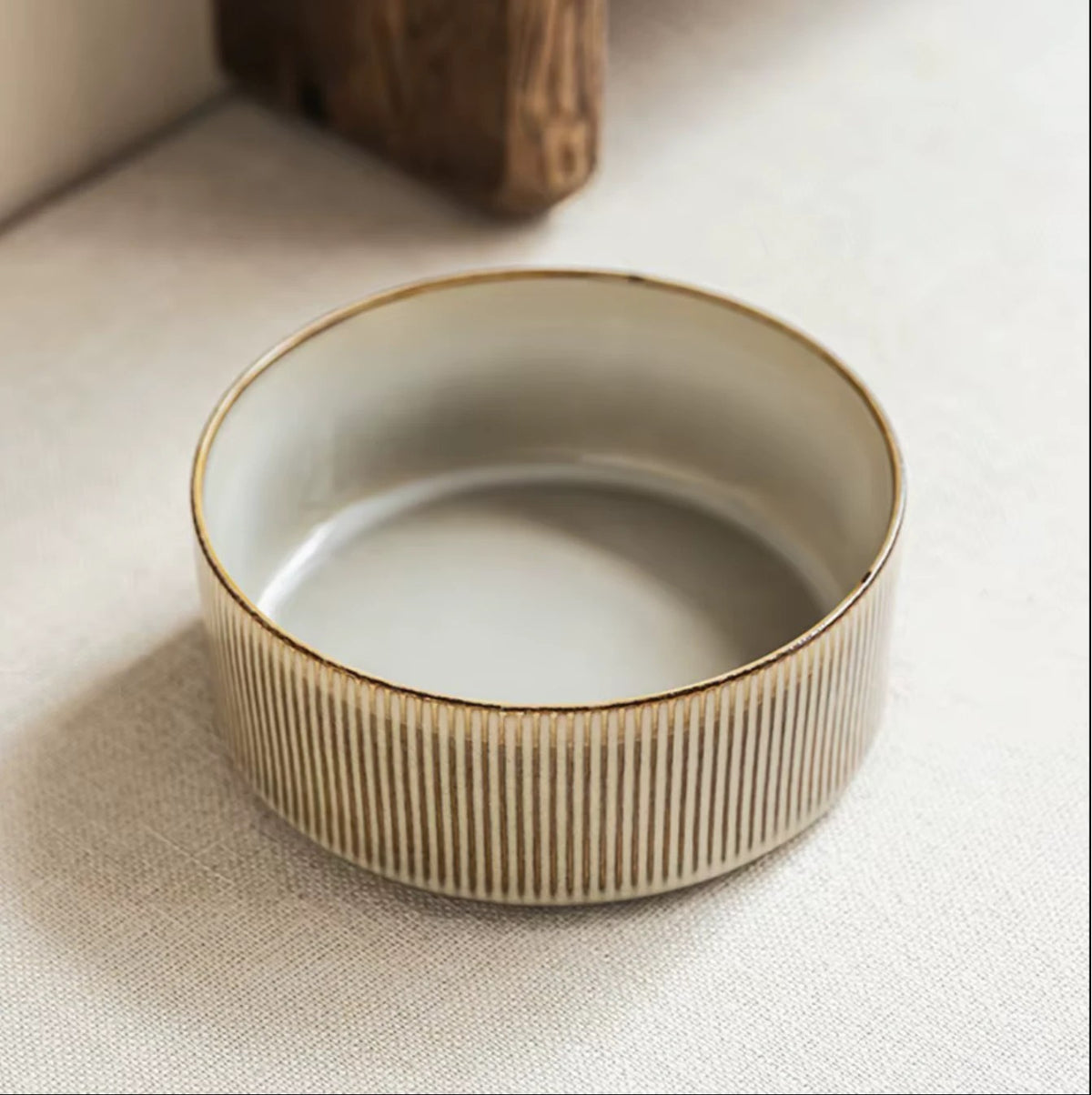 Sand ceramic dog bowl