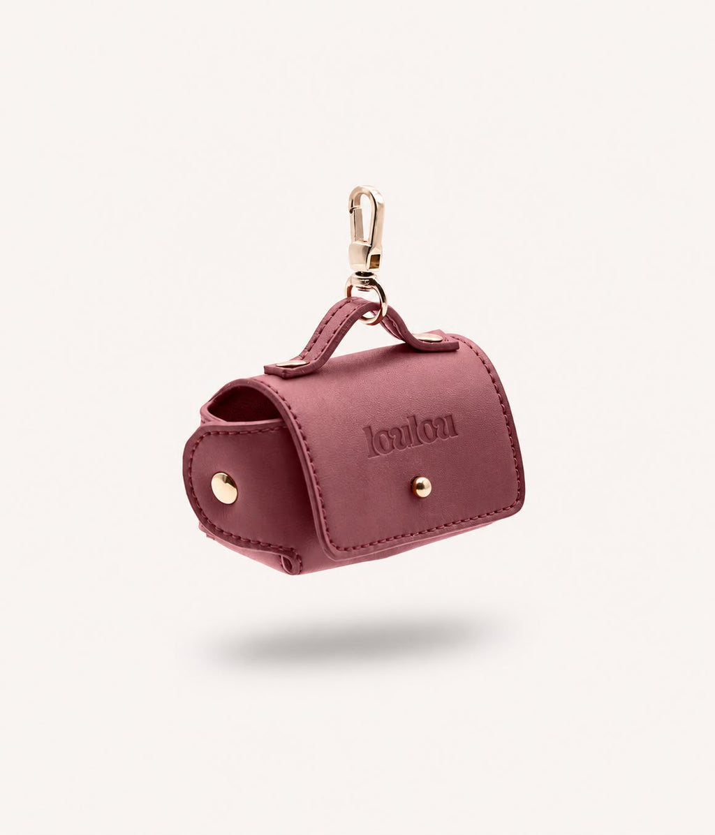 Burgundy Loulou poop bag pouch