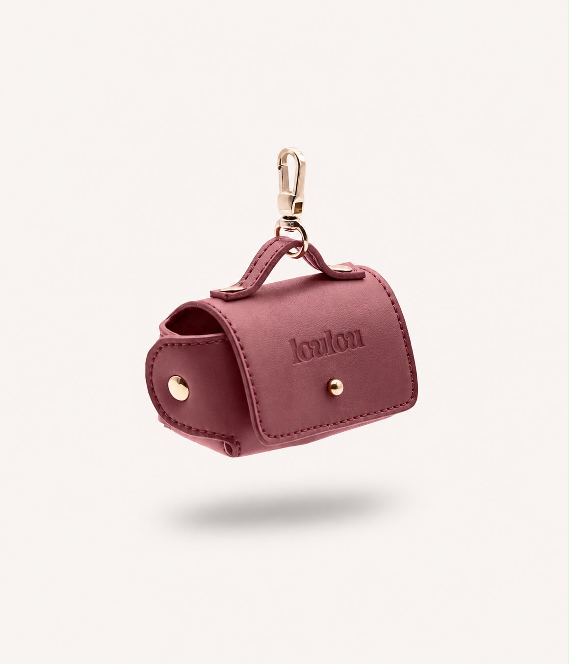 Burgundy Loulou poop bag pouch