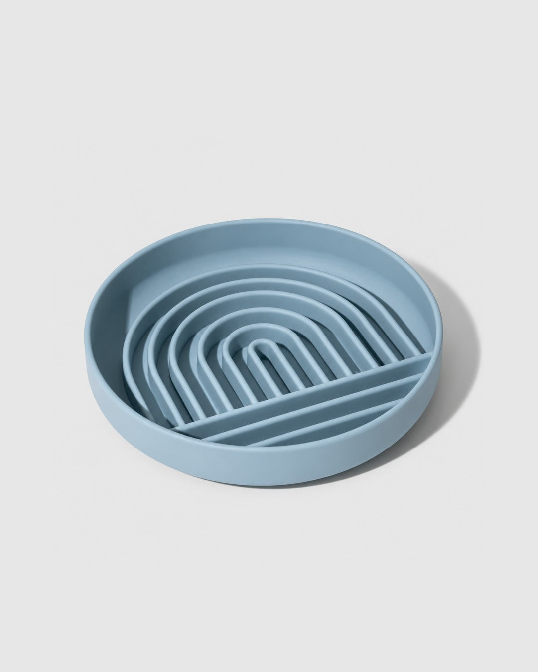 Misty blue silicone slow feeder bowl